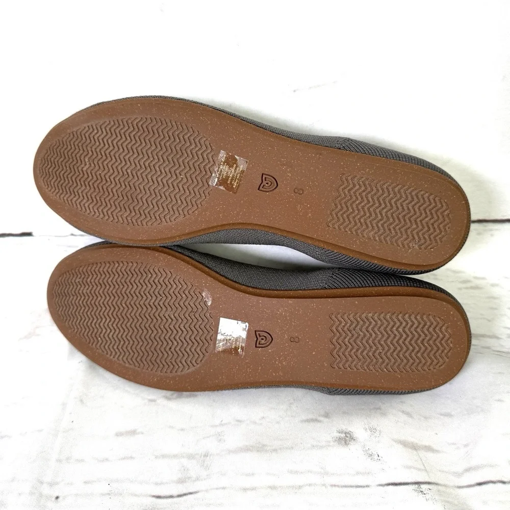 Rothy's Shoes Women's 8 Gray The Flat Slip On Knit Round Toe Comfort New